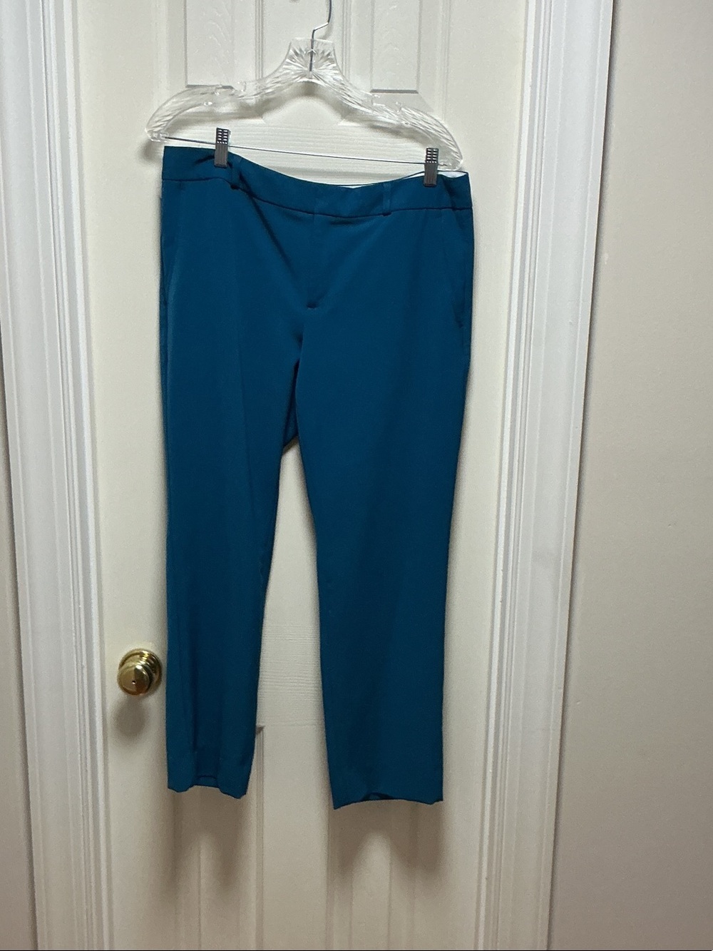 Banana Republic Teal Cropped Straight-Leg Pants